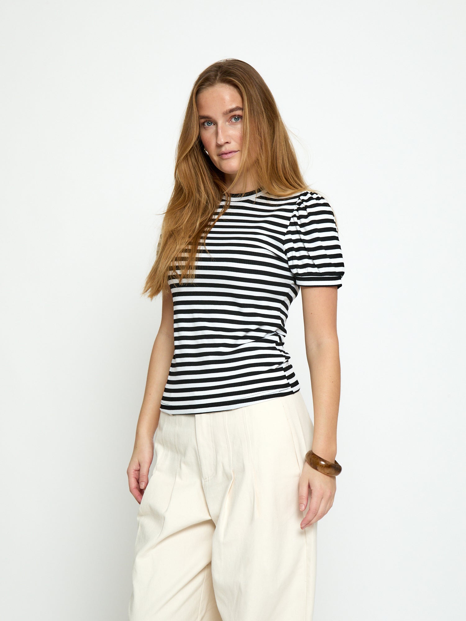 Peppercorn PCJohanna Striped GRS T-shirt T-Shirt 9000S Black Stripe