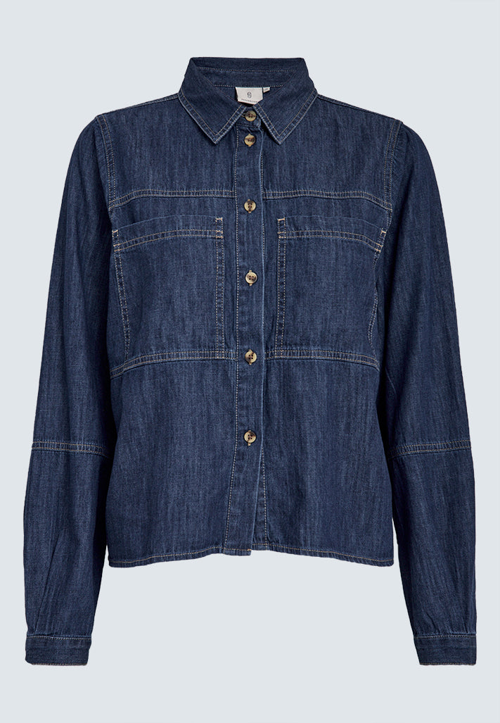 Peppercorn PCKaia Denim Shirt Jacket Jacket 9610 Mid Blue Denim