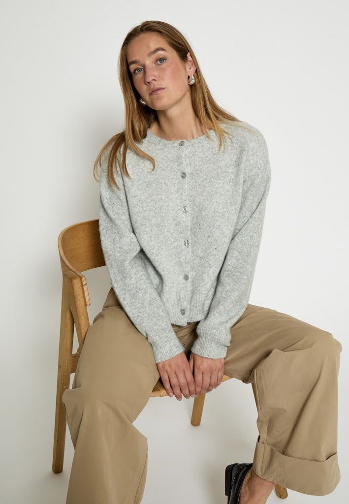 Peppercorn PCKate Cardigan Cardigans 112M Light Grey Melange