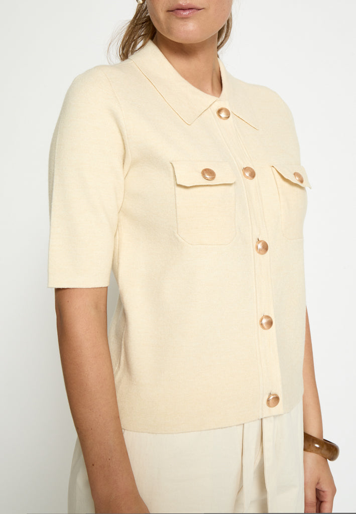 Peppercorn PCKaylee Half Sleeve Cardigan Cardigans 0202 Whitecap Grey