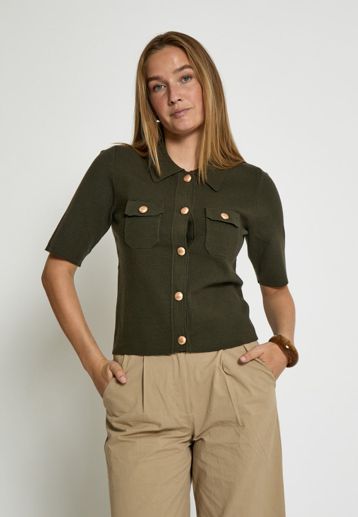 Peppercorn PCKaylee Half Sleeve Cardigan Cardigans 3627 Grape Leaf