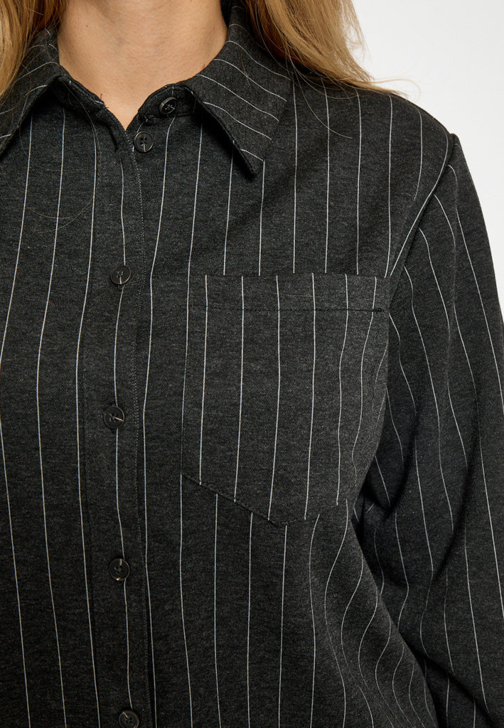 Peppercorn PCKendall GRS Pinstripe Shirt Shirt 127M Dark Grey Melange