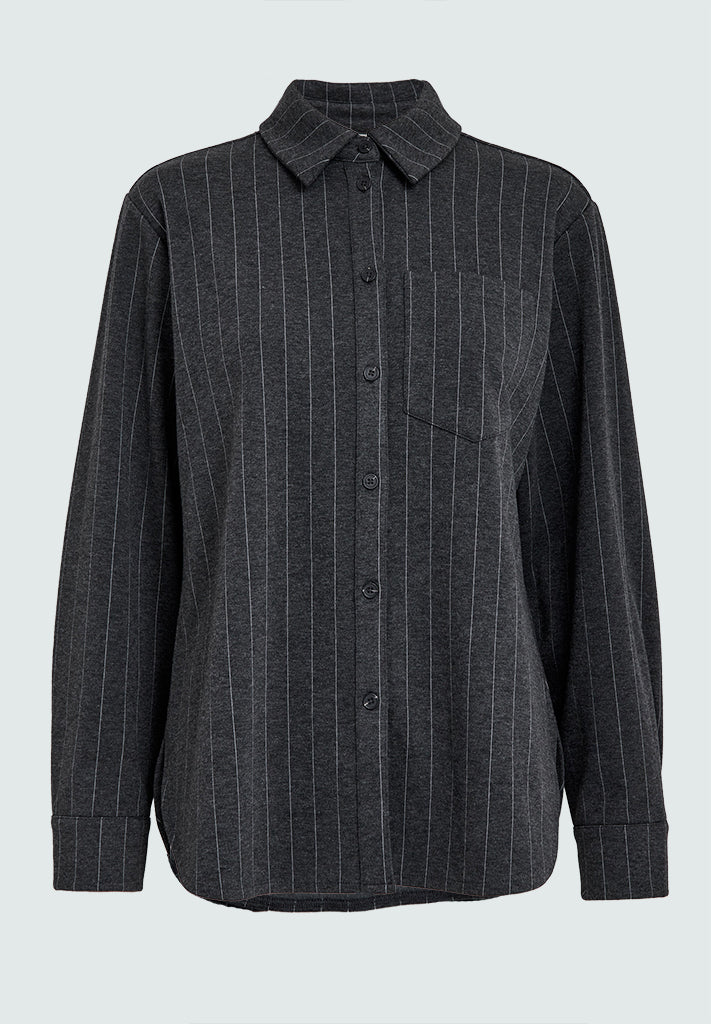 Peppercorn PCKendall GRS Pinstripe Shirt Shirt 127M Dark Grey Melange