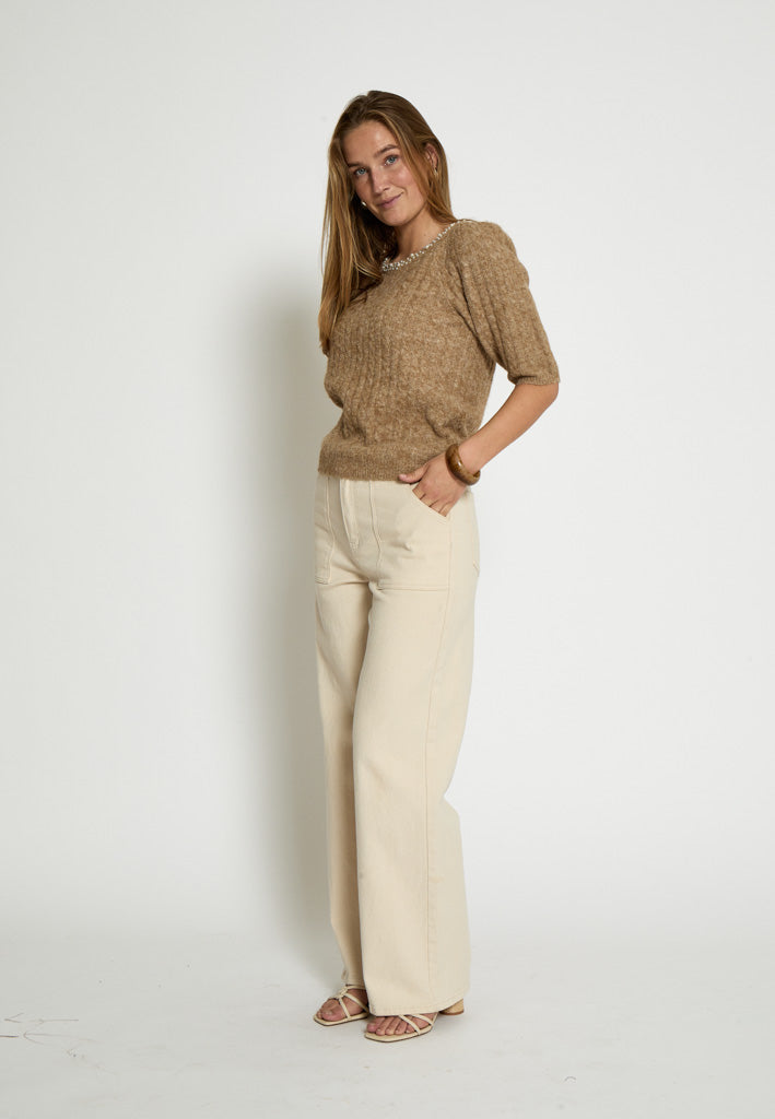 Peppercorn PCKira Knit Blouse Blouse 4073 Kelp Sand Melange
