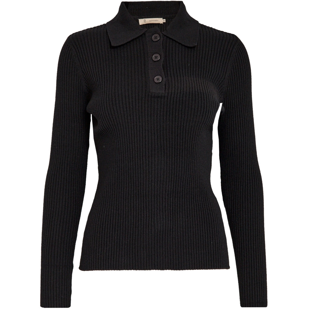 Peppercorn PCLaurel Polo Knit Pullover Pullover 9000 Black