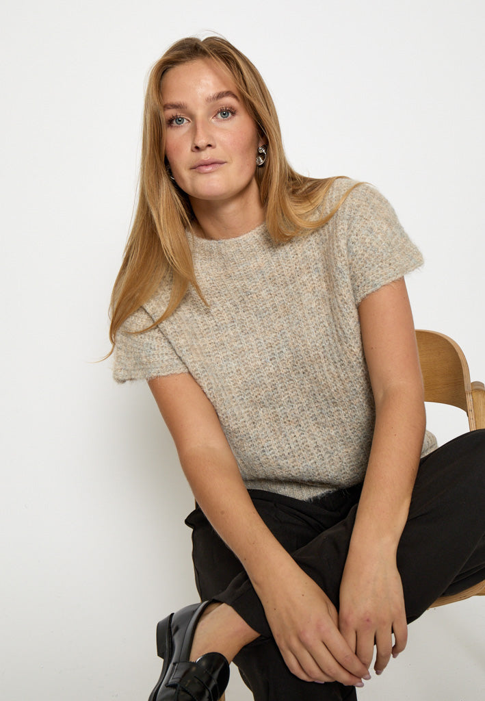 Peppercorn PCLian GRS RWS Knit Top Pullover 2206M Fog Sand Mel.