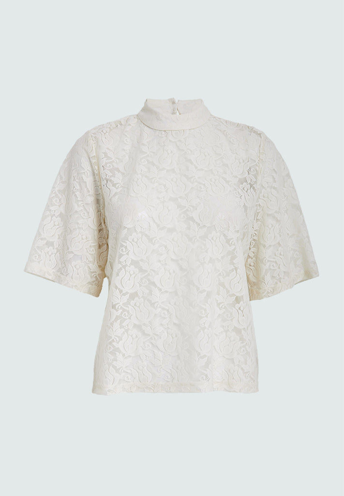 Peppercorn PCLorna Lace Top Top 0202 Whitecap Grey