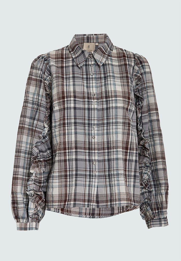 Peppercorn PCLuna Shirt Shirt 9258C Steel Grey Checked
