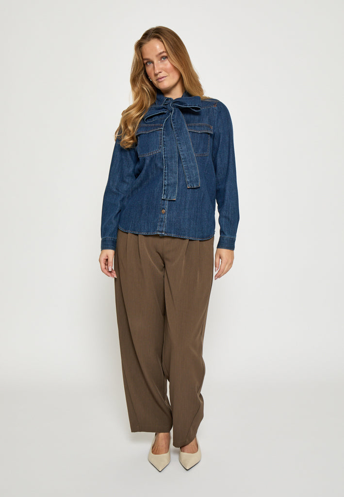 Peppercorn PCMadison Denim Shirt Shirt 9610 Mid Blue Denim