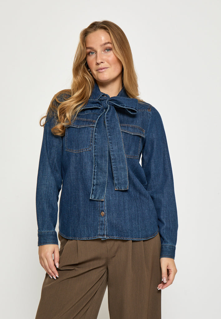 Peppercorn PCMadison Denim Shirt Shirt 9610 Mid Blue Denim