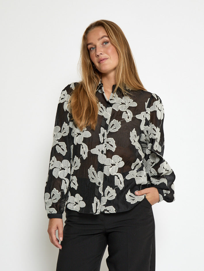 Peppercorn PCMagdalena Shirt Shirt 9000J Black Jacquard