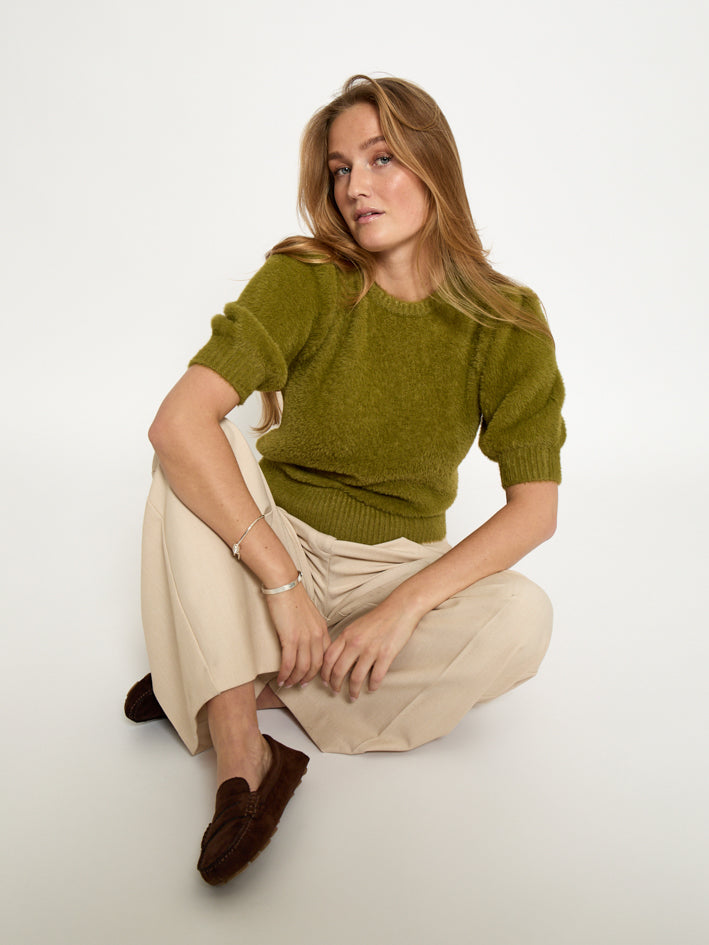 Peppercorn PCMicia Knit T-Shirt T-Shirt 3987 Olive Branch Green
