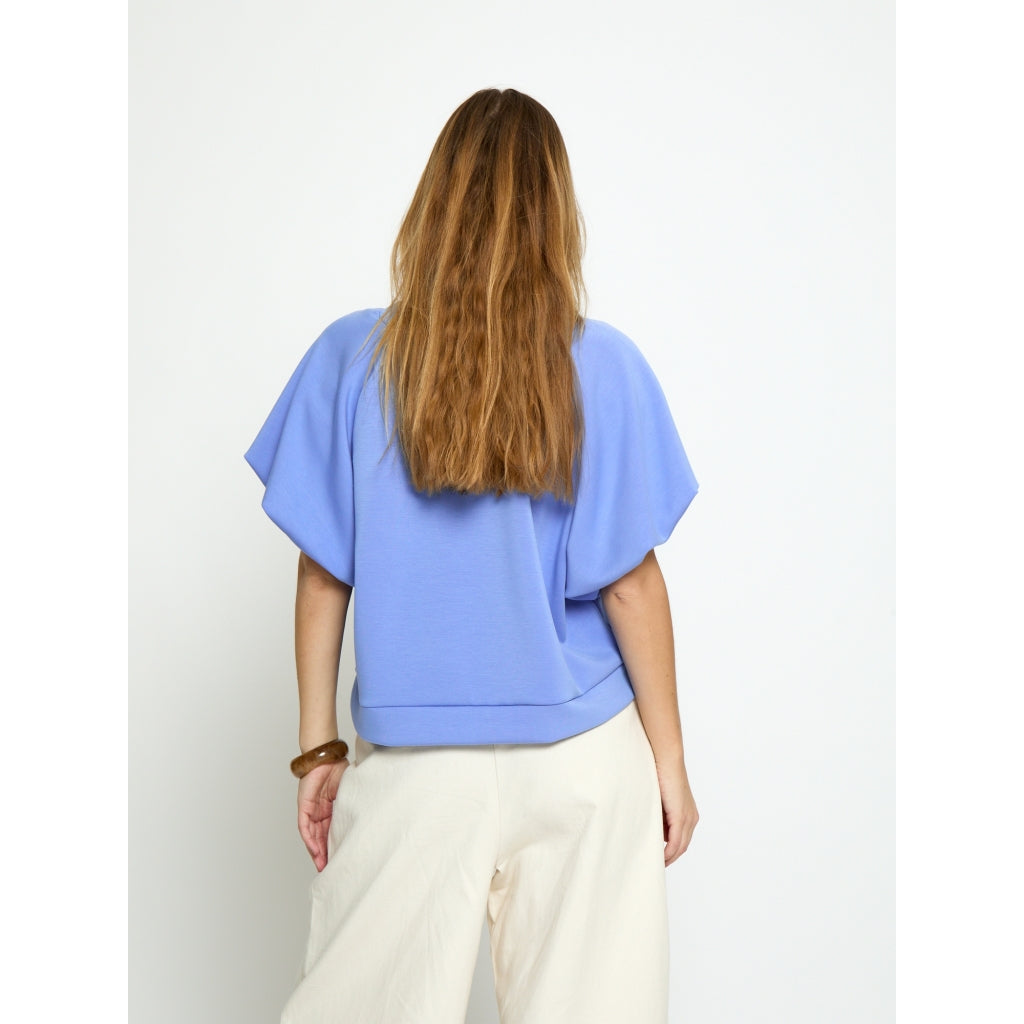Peppercorn PCMinnie GRS Balloon Sleeve Blouse T-Shirt 2016 CORNFLOWER BLUE
