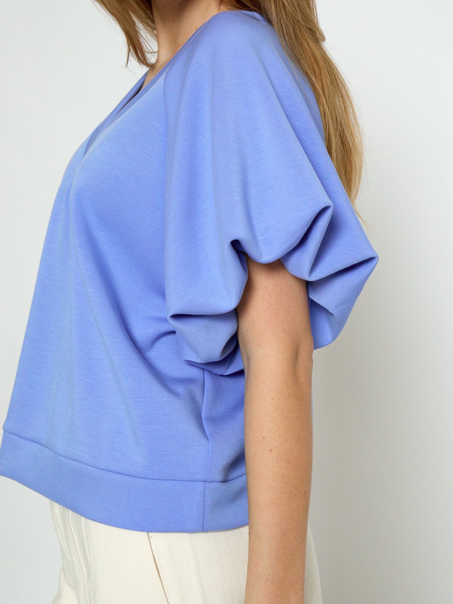 Peppercorn PCMinnie GRS Balloon Sleeve Blouse T-Shirt 2016 CORNFLOWER BLUE