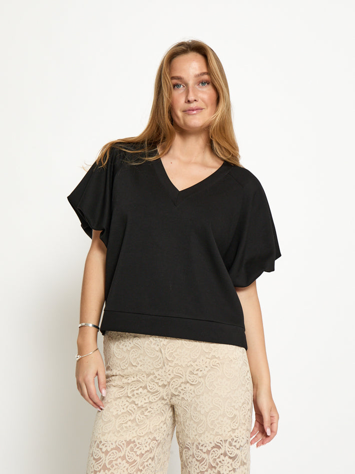 Peppercorn PCMinnie GRS Balloon Sleeve Blouse T-Shirt 9000 Black