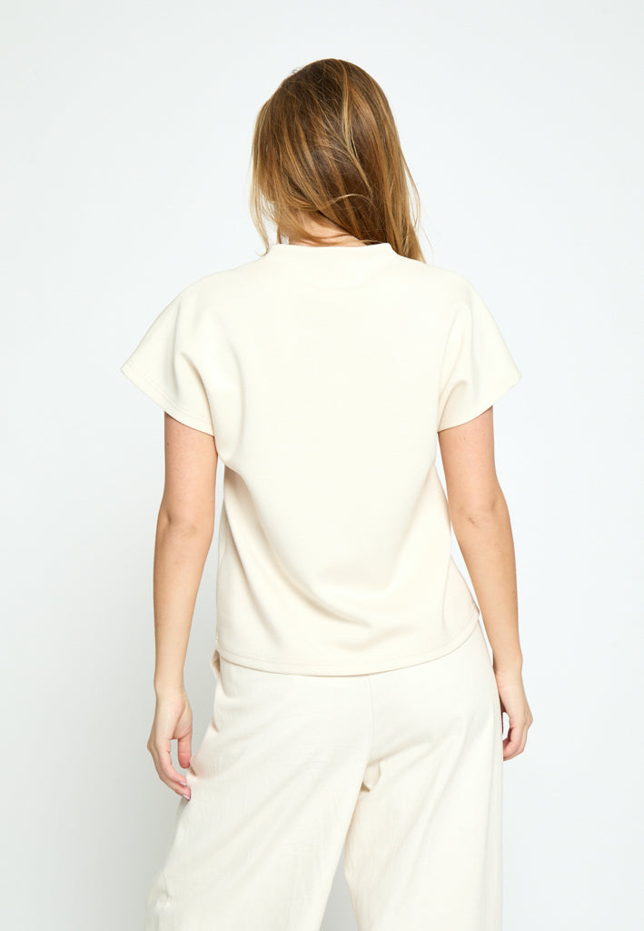 Peppercorn PCMinnie GRS V-Neck Top Top 0202 Whitecap Creme