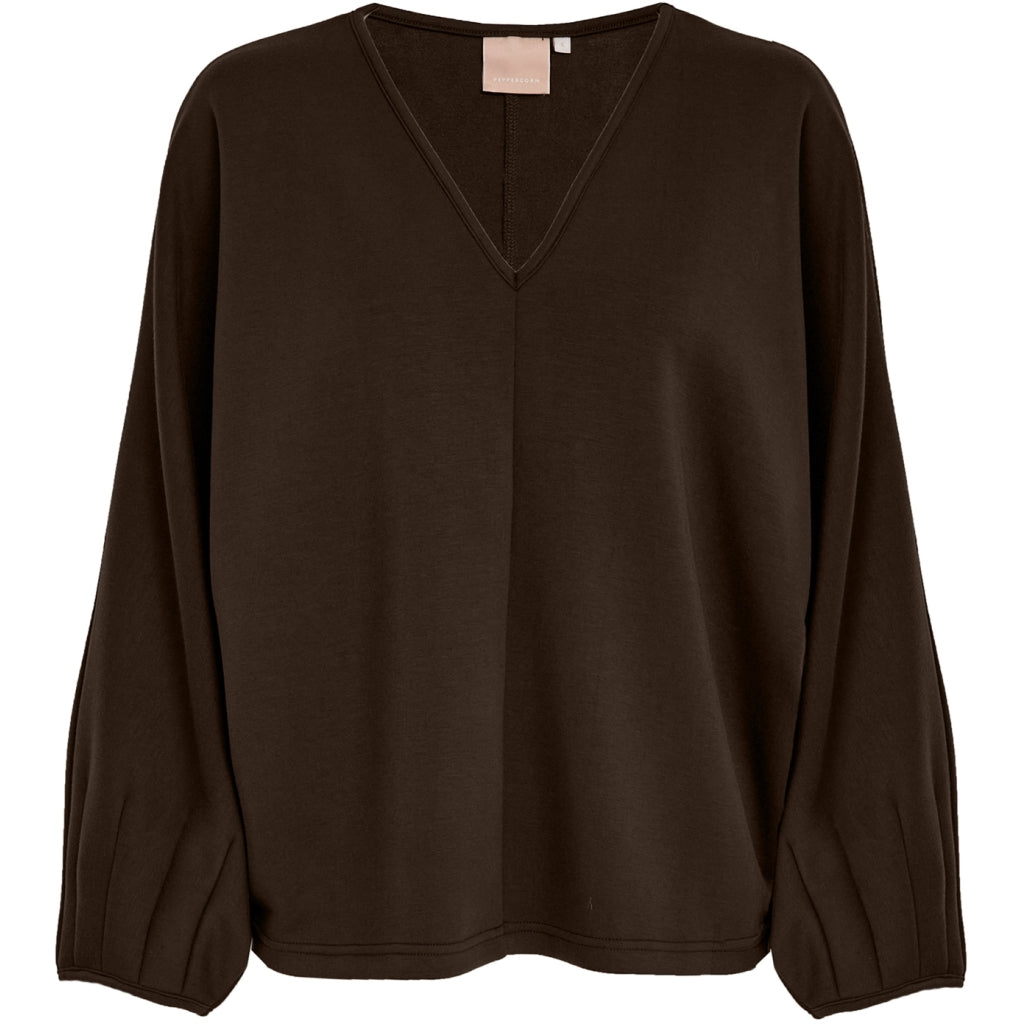 Peppercorn PCMinnie GRS V-neck Blouse Blouse 3960 Java Brown