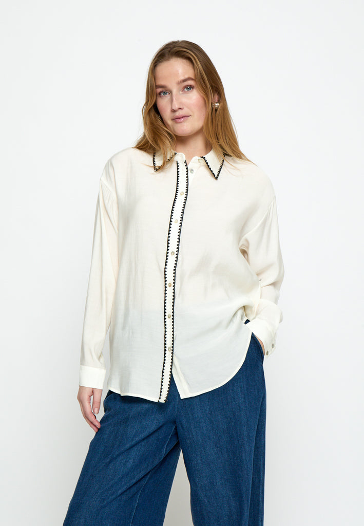 Peppercorn PCMonara Shirt Shirt 0202 Whitecap Creme