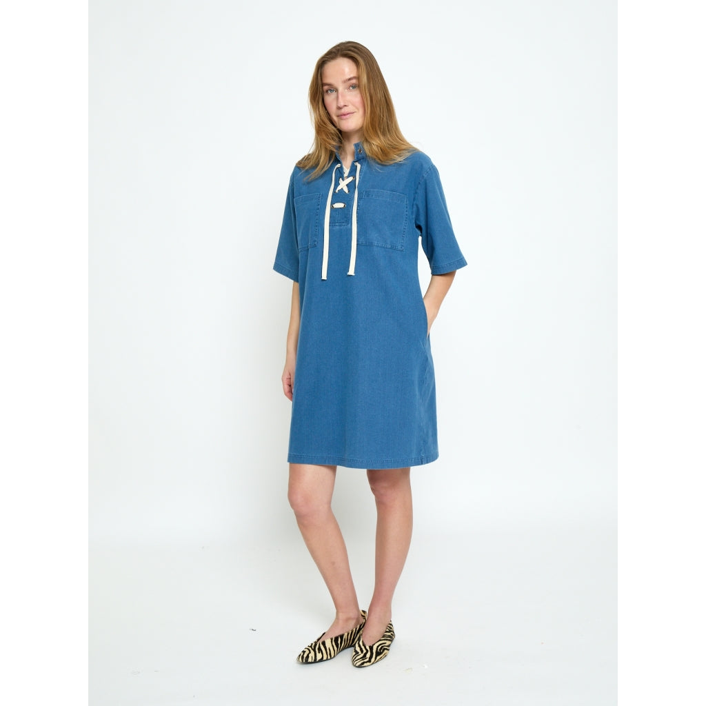 Peppercorn PCNaddie Tie String Dress Dress 9610 Mid Blue Denim