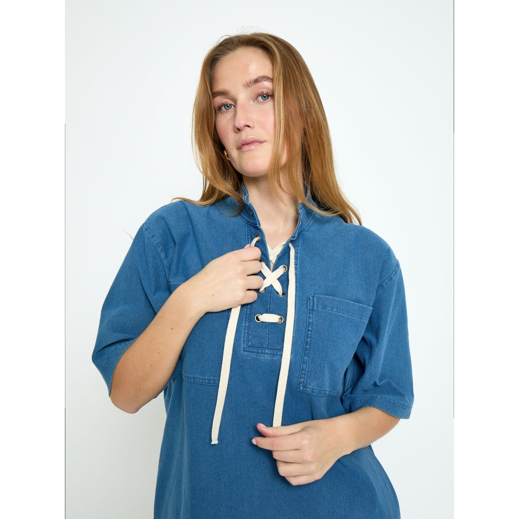 Peppercorn PCNaddie Tie String Dress Dress 9610 Mid Blue Denim