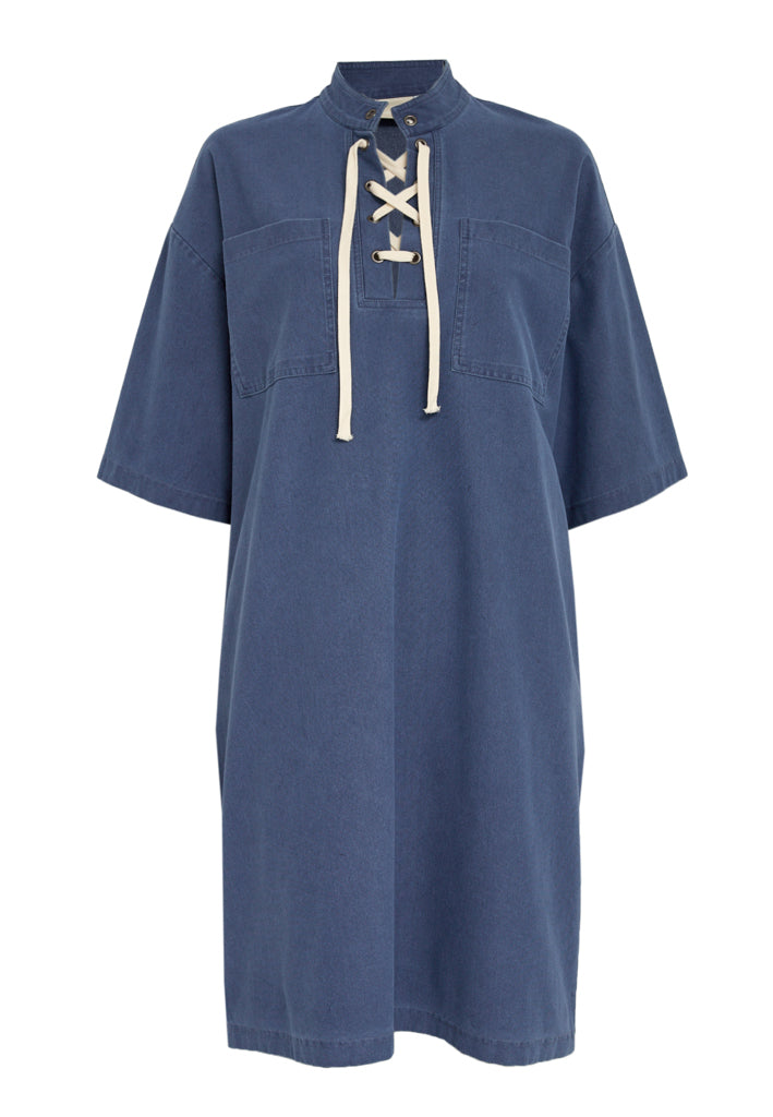 Peppercorn PCNaddie Tie String Dress Dress 9610 Mid Blue Denim