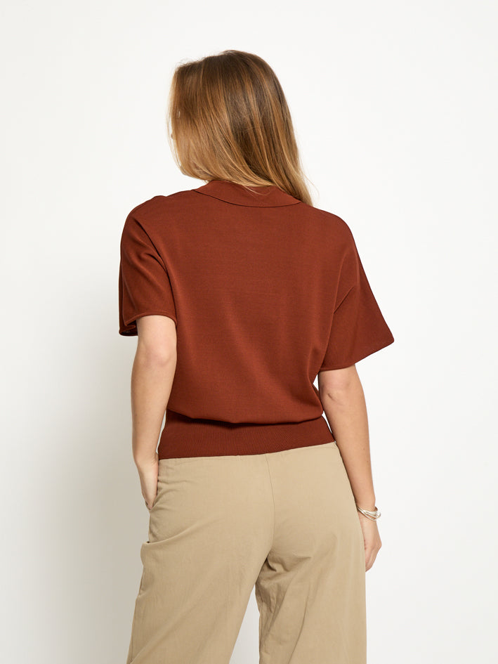 Peppercorn PCNaia Polo Top Top 5047 CHERRY MAHOGANY