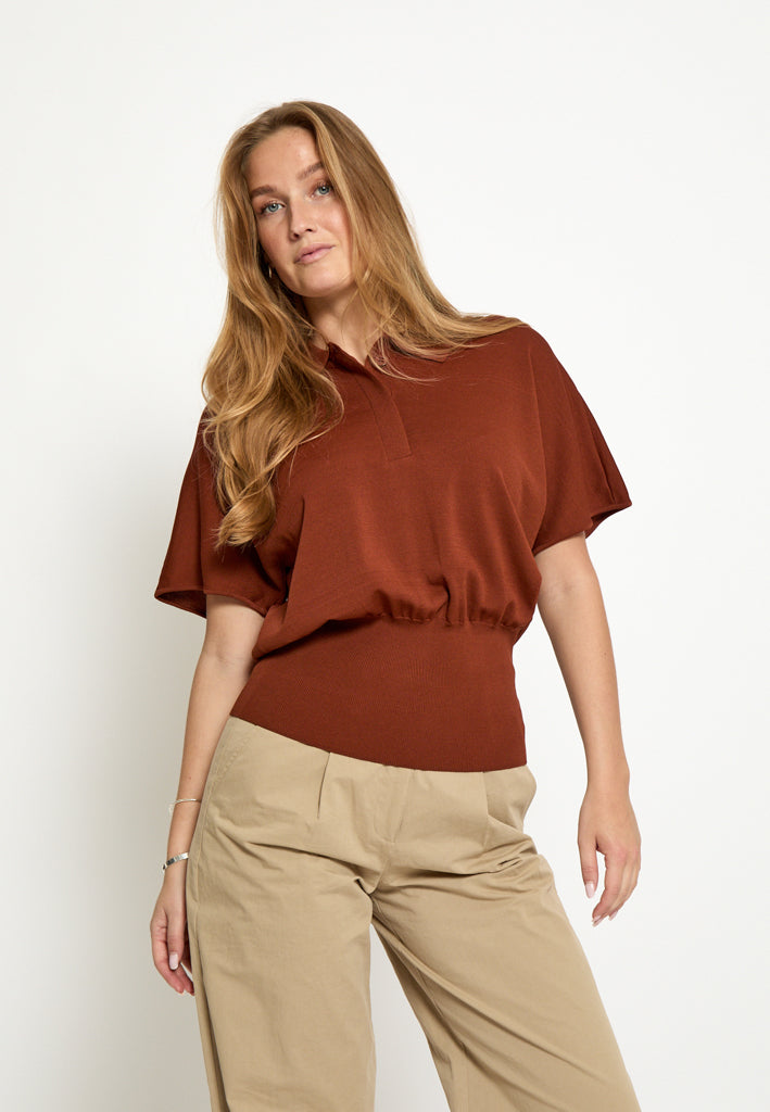 Peppercorn PCNaia Polo Top Top 5047 CHERRY MAHOGANY