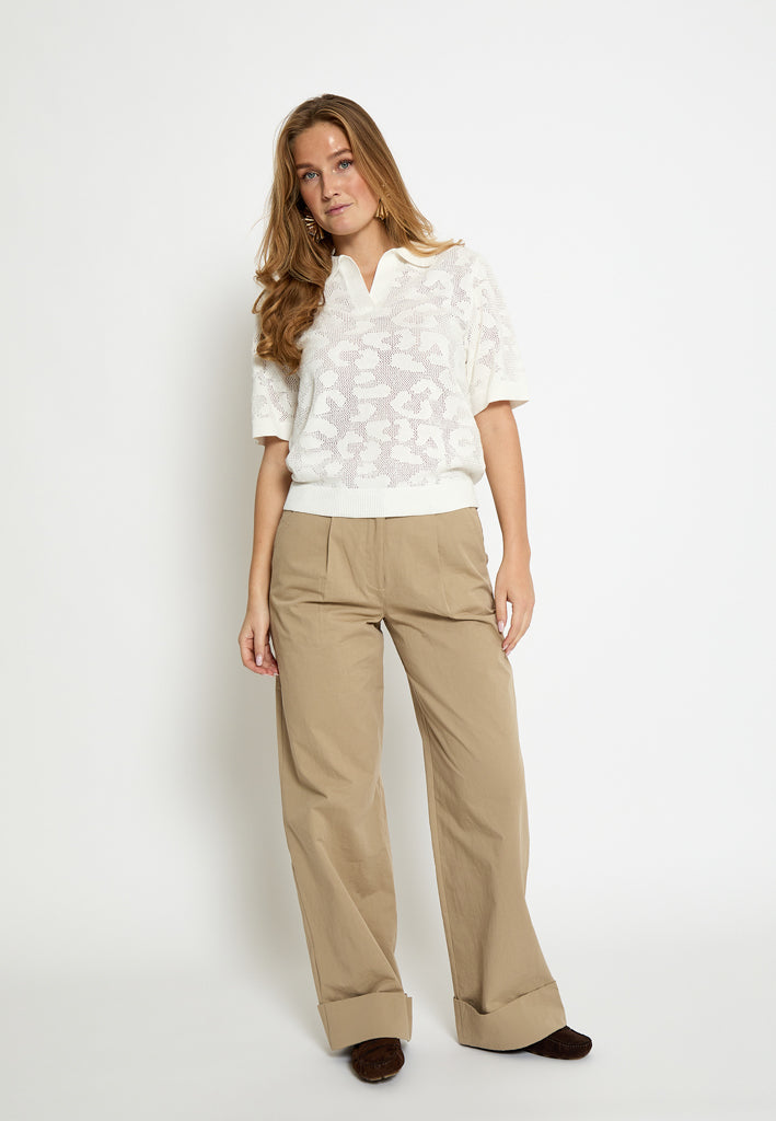 Peppercorn PCNalia Knit T-Shirt T-Shirt 0011 Gardenia