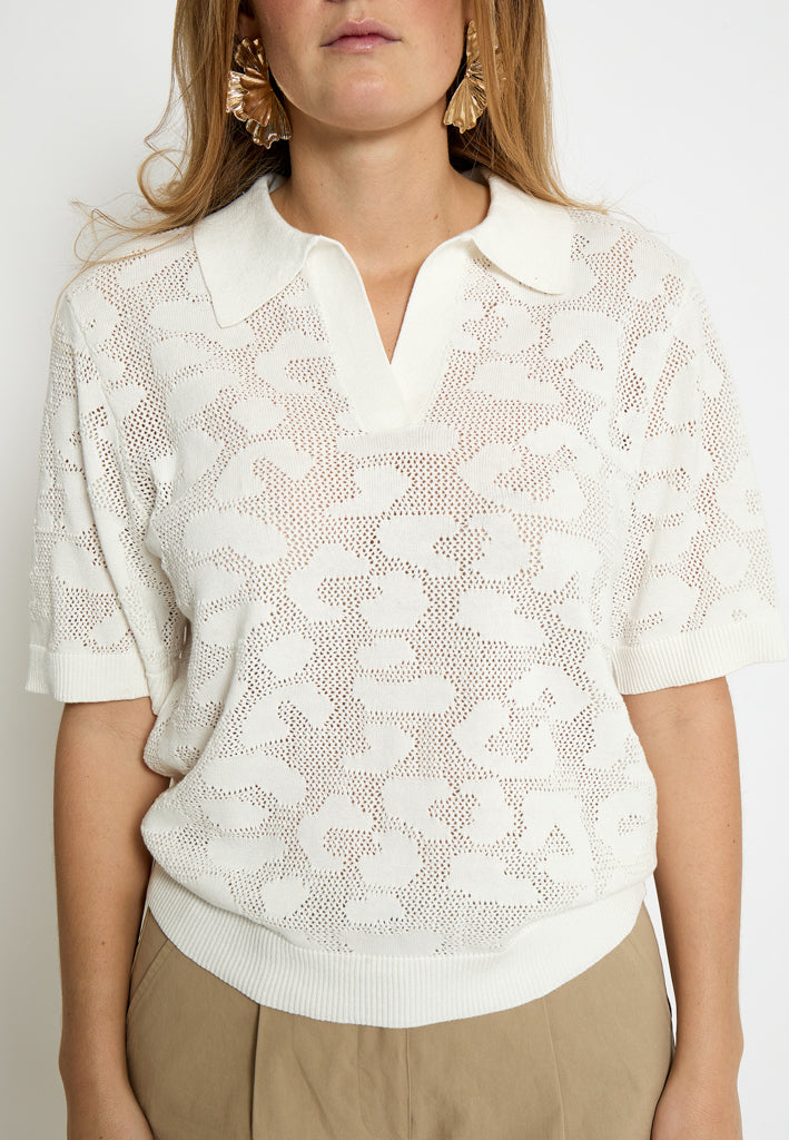 Peppercorn PCNalia Knit T-Shirt T-Shirt 0011 Gardenia