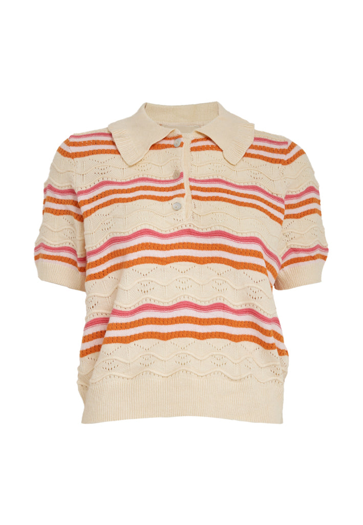 Peppercorn PCNara Knit Top Top 0202S Whitecap Grey Stripe