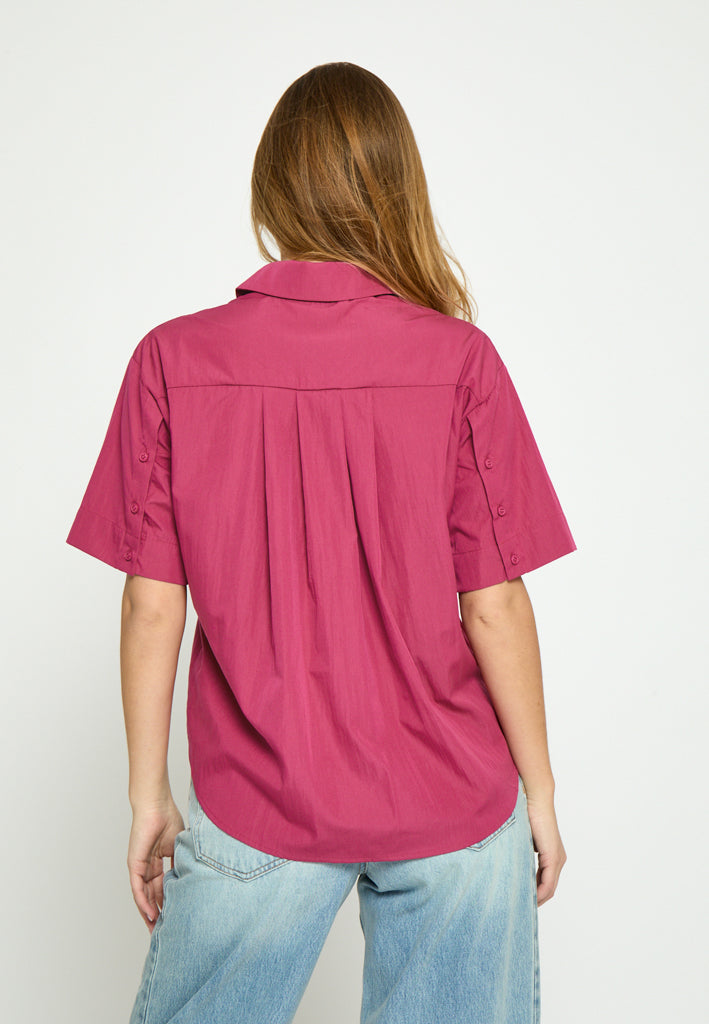 Peppercorn PCNena Short Sleeve Shirt Shirt 4004 Carmine Pink