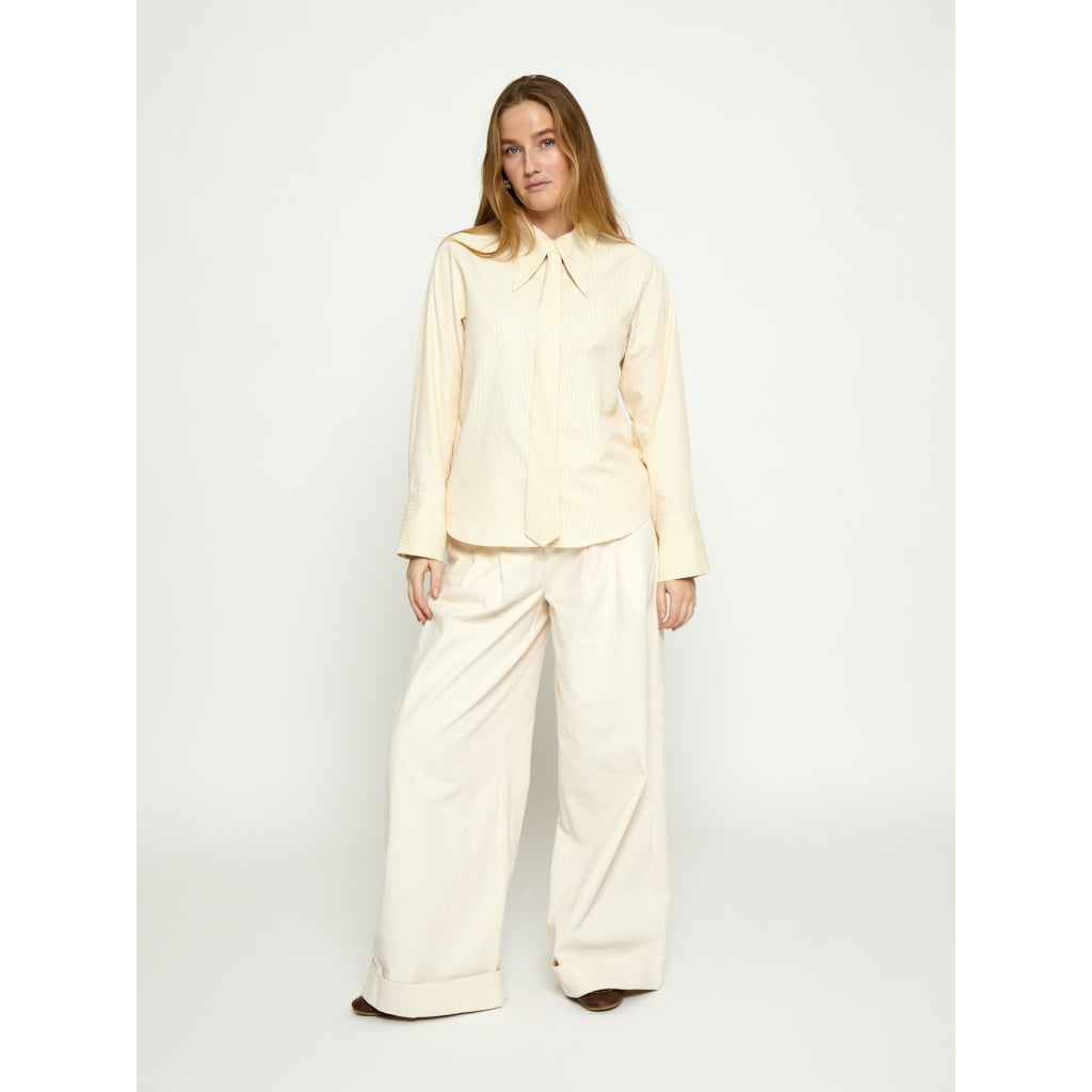 Peppercorn PCNorma Tie Shirt Shirt 1007S VANILLA CUSTARD STRIPE