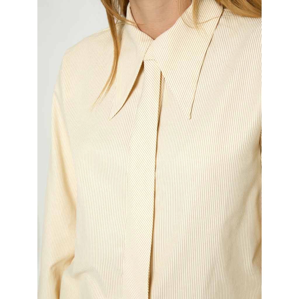 Peppercorn PCNorma Tie Shirt Shirt 1007S VANILLA CUSTARD STRIPE
