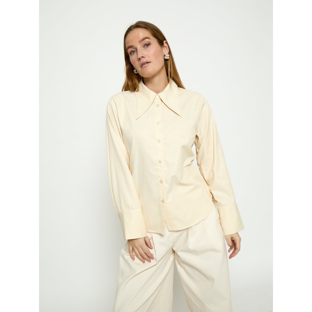 Peppercorn PCNorma Tie Shirt Shirt 1007S VANILLA CUSTARD STRIPE