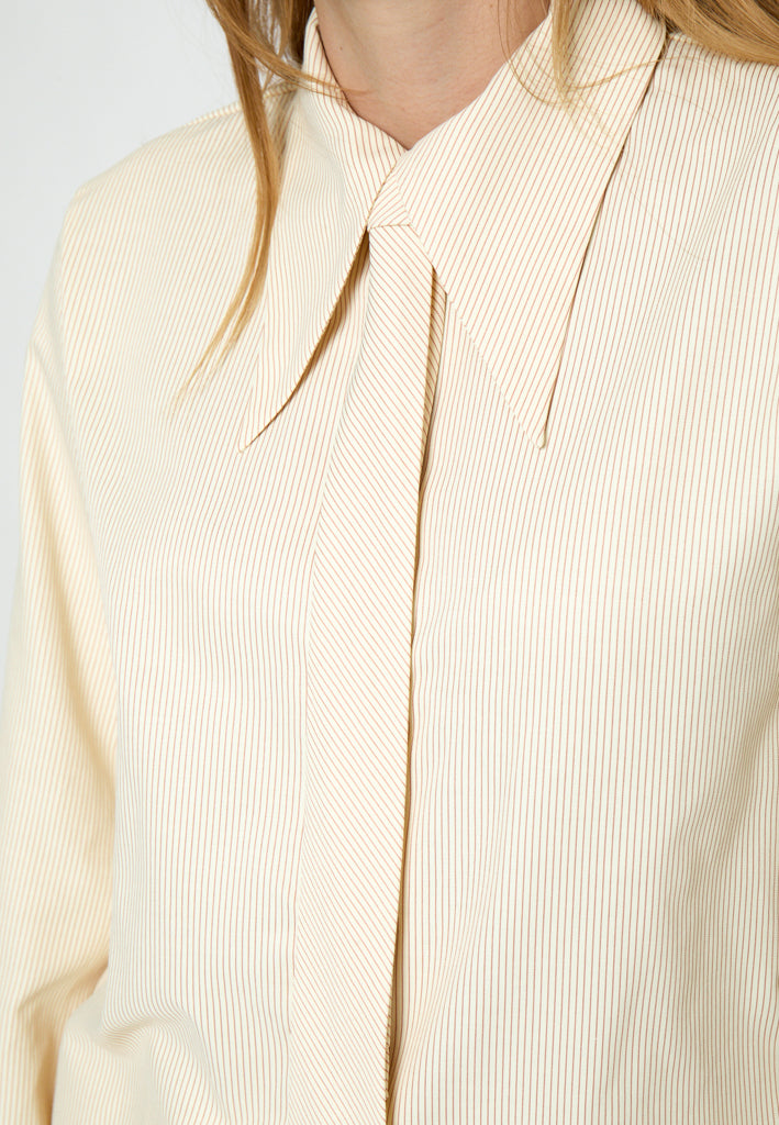 Peppercorn PCNorma Tie Shirt Shirt 1007S VANILLA CUSTARD STRIPE