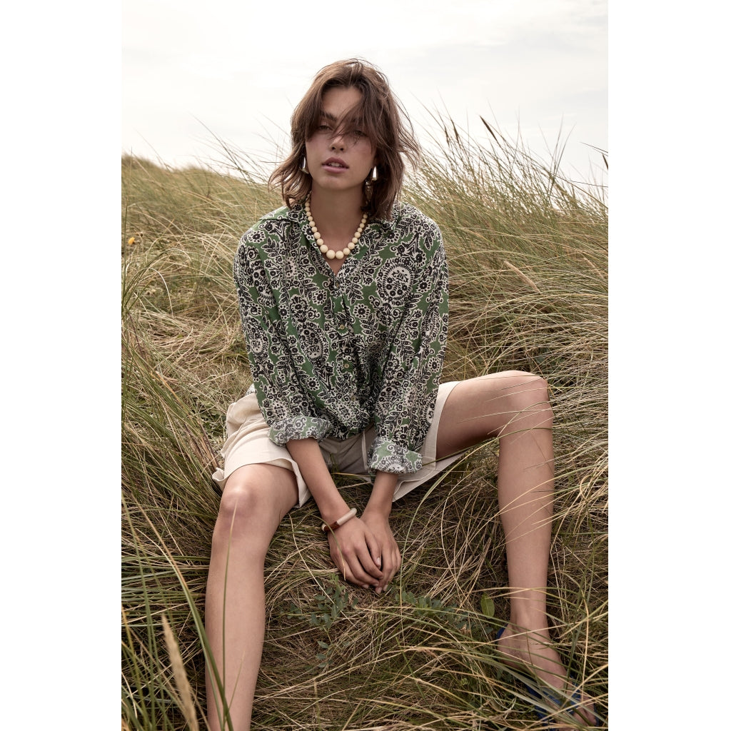 Peppercorn PCOlga Shirt Shirt 3750P CACTUS GREEN PRINT