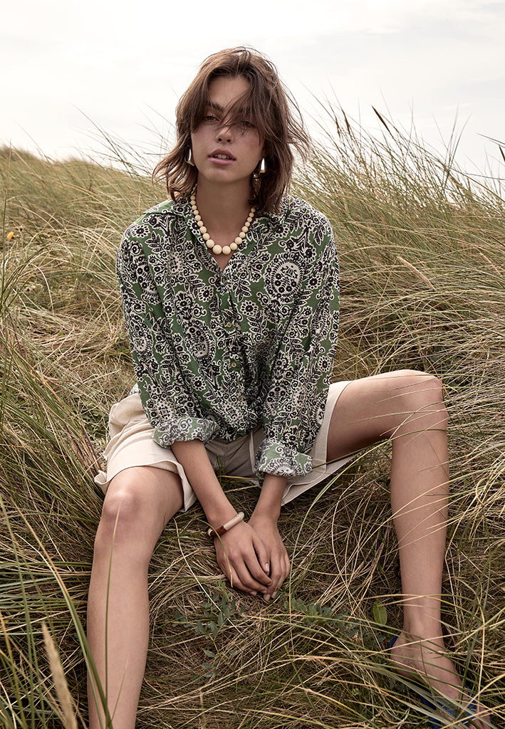 Peppercorn PCOlga Shirt Shirt 3750P CACTUS GREEN PRINT