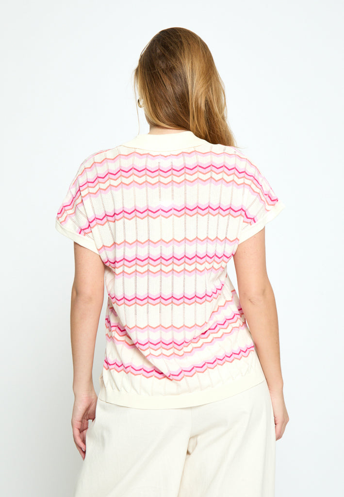 Peppercorn PCOline GRS Knit Top Top 0202J Whitecap Creme Jacq.