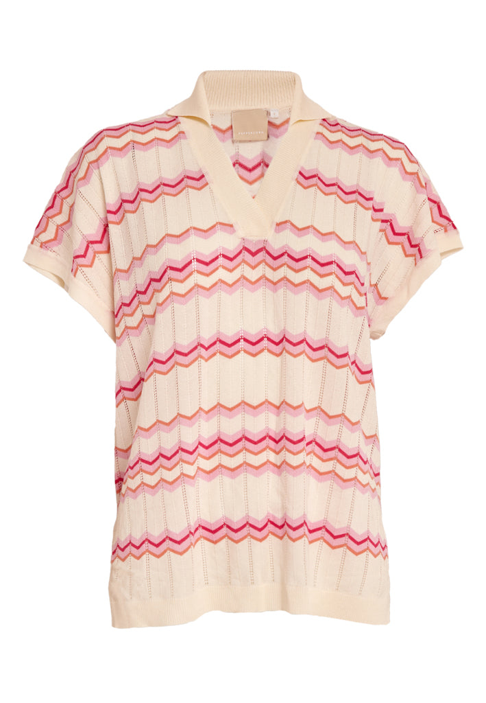 Peppercorn PCOline GRS Knit Top Top 0202J Whitecap Creme Jacq.