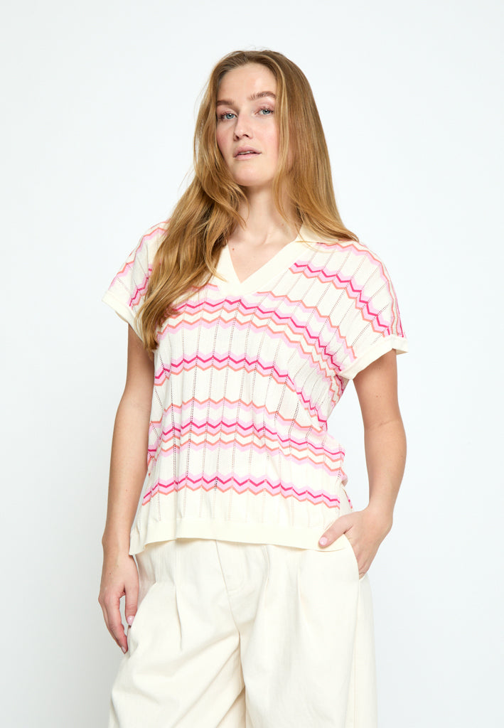 Peppercorn PCOline GRS Knit Top Top 0202J Whitecap Creme Jacq.