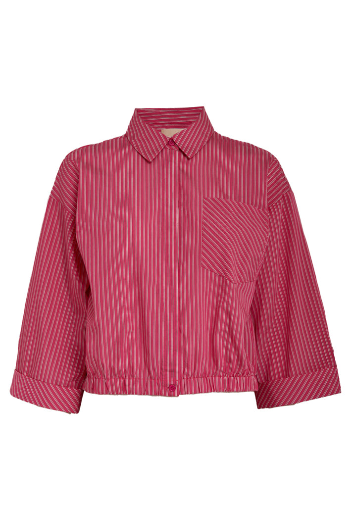 Peppercorn PCOmmie Shirt Shirt 7031S Fuchsia Fedora Stripe