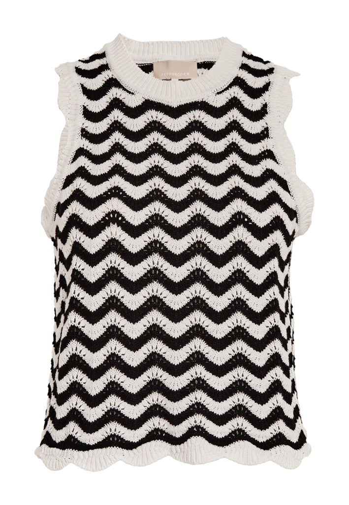 Peppercorn PCOphelia Knit Top Top 9000S Black Stripe