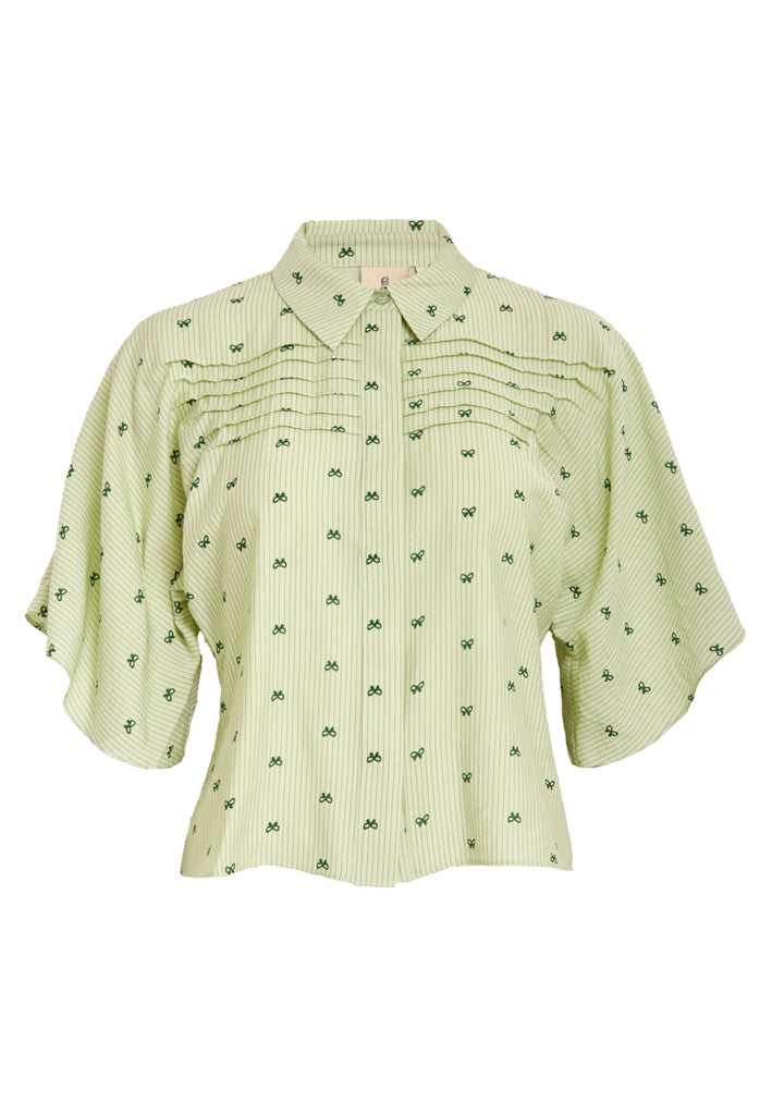 Peppercorn PCOsa Batsleeve Shirt Shirt 3014P Nile Green Print