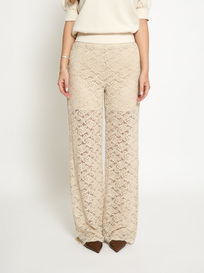 Peppercorn PCOssina Lace pants Pant 0265 Sandshell