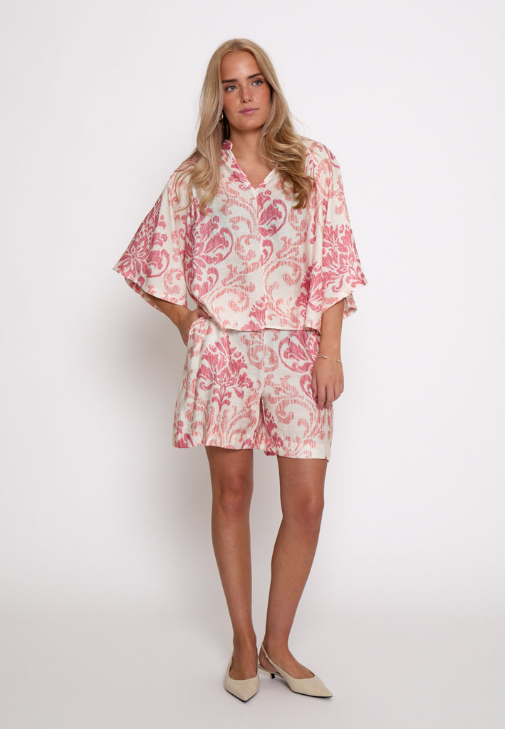 Peppercorn PCOtella Blouse Blouse 4172P Dahlia Coral print