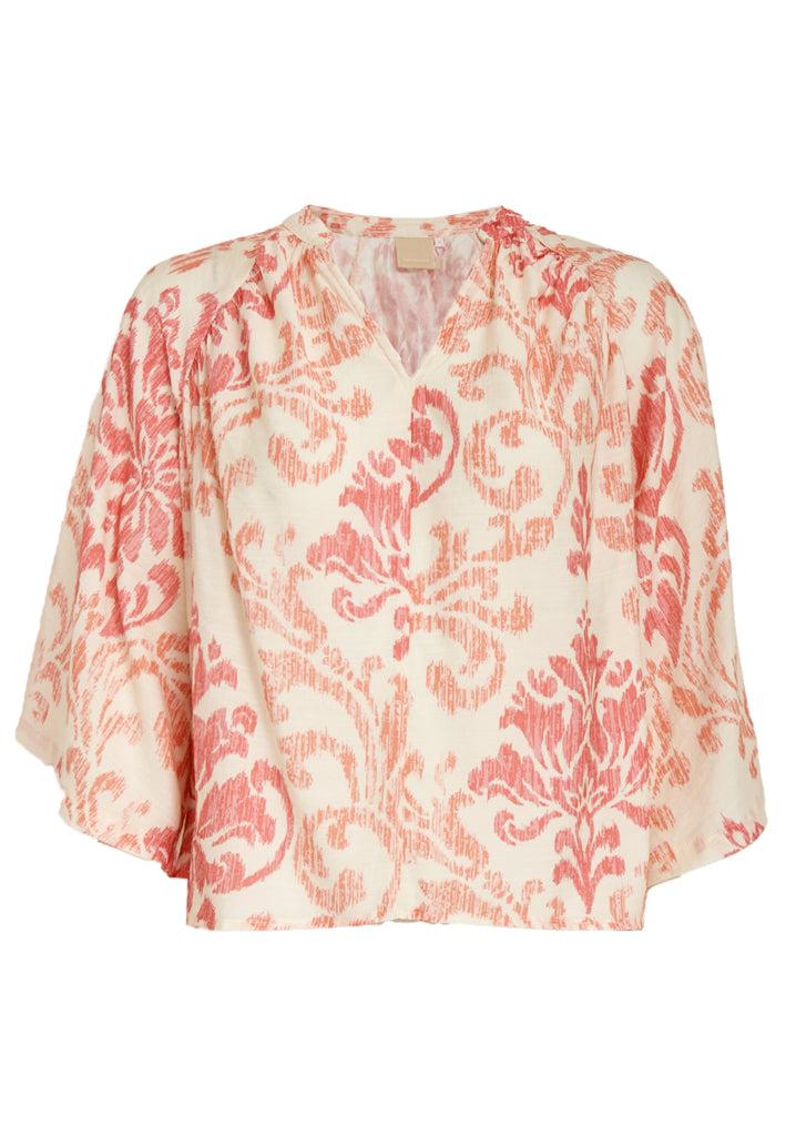 Peppercorn PCOtella Blouse Blouse 4172P Dahlia Coral print