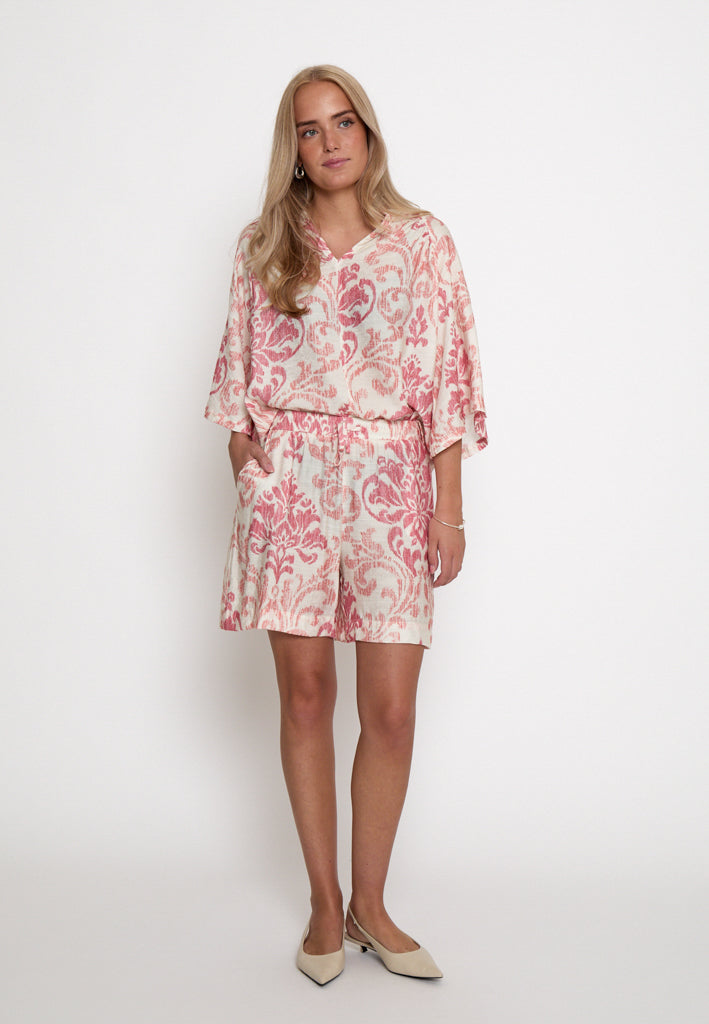 Peppercorn PCOtella Shorts Shorts 4172P Dahlia Coral print