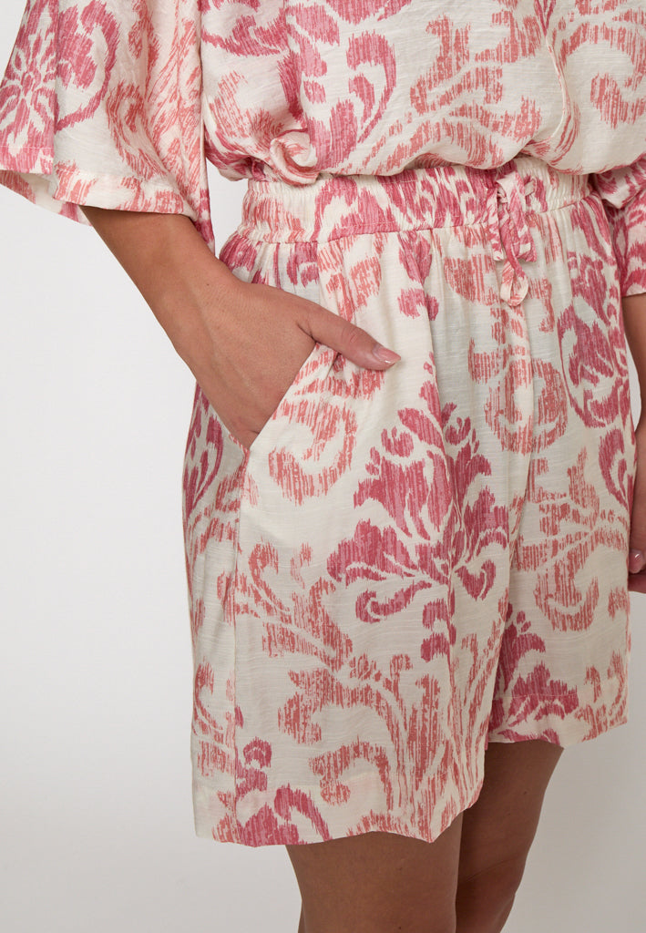 Peppercorn PCOtella Shorts Shorts 4172P Dahlia Coral print