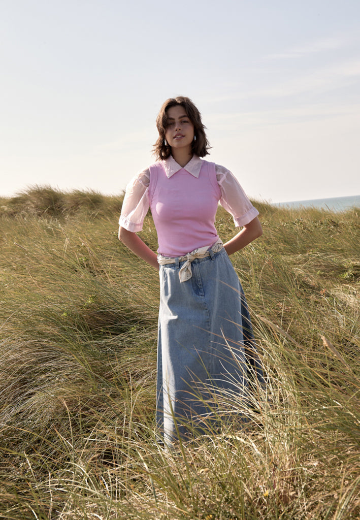 Peppercorn PCOtis Denim Skirt Skirt 0010 Light Blue Denim