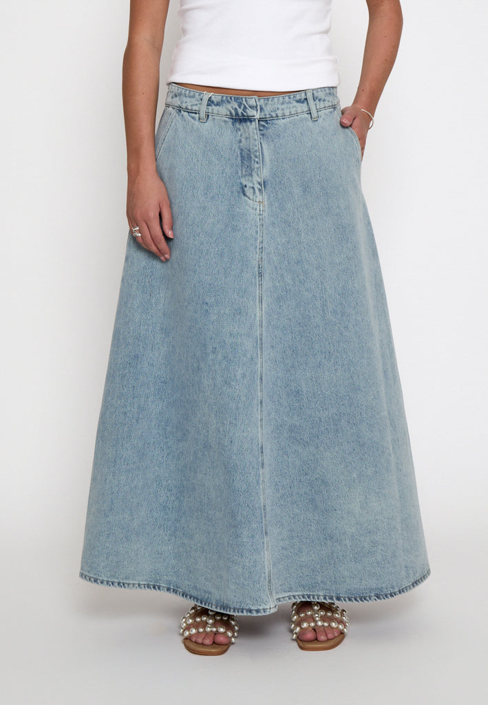 Peppercorn PCOtis Denim Skirt Skirt 0010 Light Blue Denim